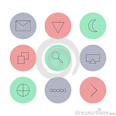 Beautiful icons for your social networks. Stock Photo